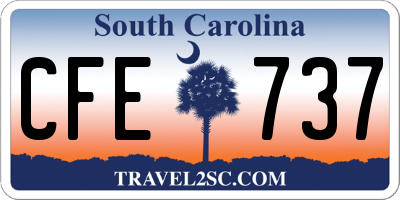 SC license plate CFE737