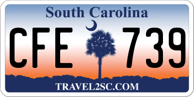 SC license plate CFE739