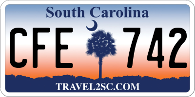 SC license plate CFE742