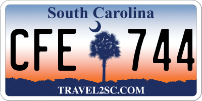 SC license plate CFE744