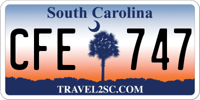 SC license plate CFE747