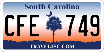 SC license plate CFE749