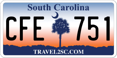 SC license plate CFE751