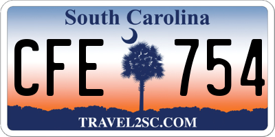 SC license plate CFE754
