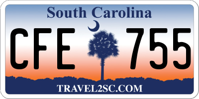 SC license plate CFE755