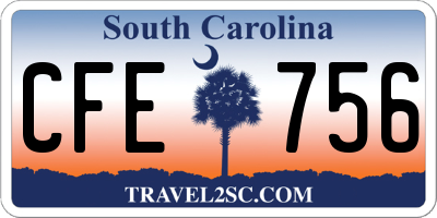 SC license plate CFE756