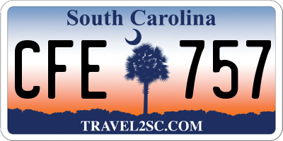 SC license plate CFE757