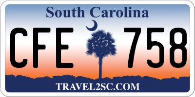 SC license plate CFE758