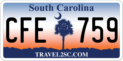 SC license plate CFE759