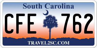 SC license plate CFE762