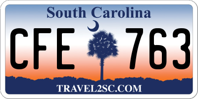 SC license plate CFE763