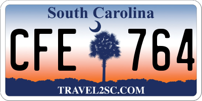 SC license plate CFE764