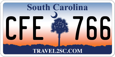 SC license plate CFE766