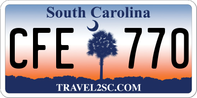 SC license plate CFE770