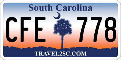 SC license plate CFE778
