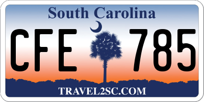 SC license plate CFE785