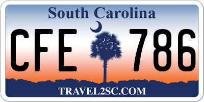 SC license plate CFE786