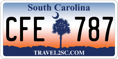 SC license plate CFE787