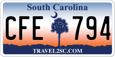 SC license plate CFE794