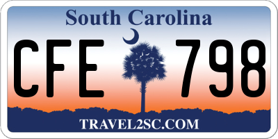 SC license plate CFE798