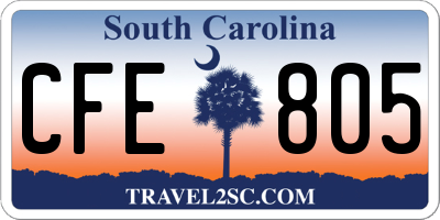 SC license plate CFE805