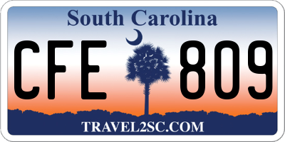 SC license plate CFE809