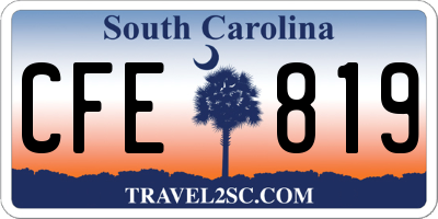SC license plate CFE819
