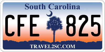 SC license plate CFE825