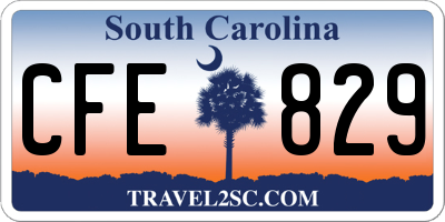 SC license plate CFE829