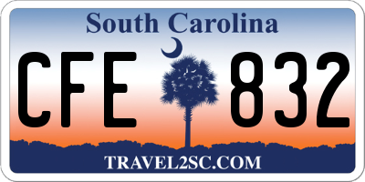 SC license plate CFE832