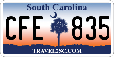 SC license plate CFE835