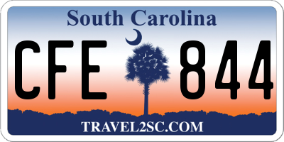 SC license plate CFE844
