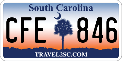 SC license plate CFE846