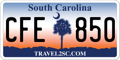 SC license plate CFE850