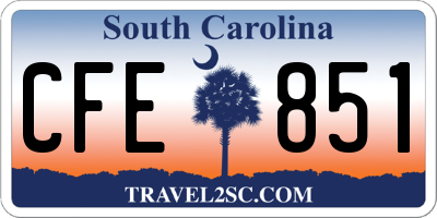 SC license plate CFE851