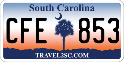 SC license plate CFE853