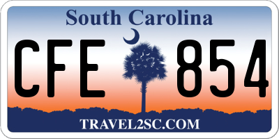 SC license plate CFE854