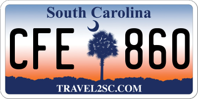 SC license plate CFE860