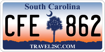 SC license plate CFE862