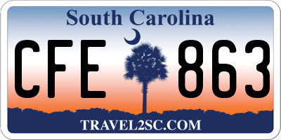 SC license plate CFE863
