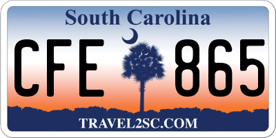 SC license plate CFE865