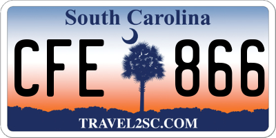 SC license plate CFE866