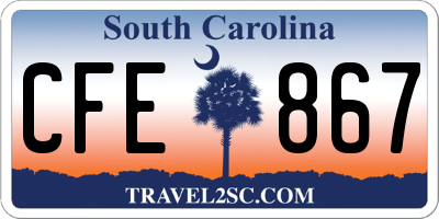 SC license plate CFE867