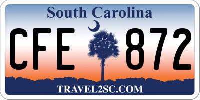 SC license plate CFE872