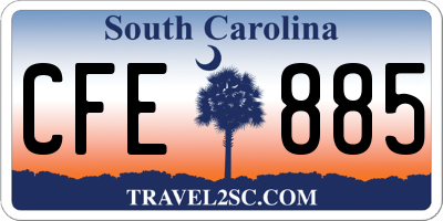 SC license plate CFE885