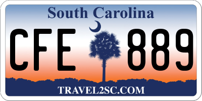 SC license plate CFE889