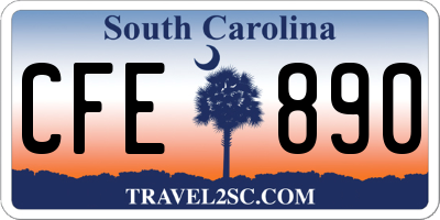 SC license plate CFE890