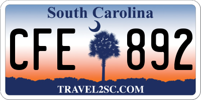 SC license plate CFE892