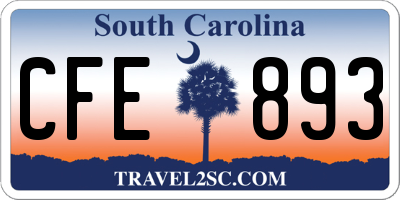 SC license plate CFE893
