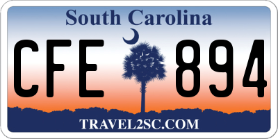 SC license plate CFE894